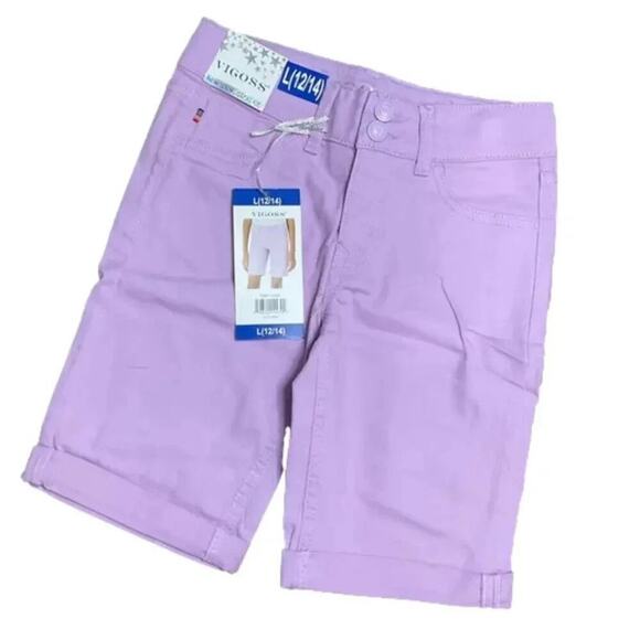 Vigoss Girls Bermuda Jean Purple Shorts Size Large NWT - Picture 1 of 3